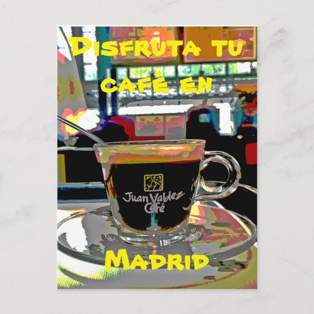 Tomar un café en Madrid España Postcard (Front)