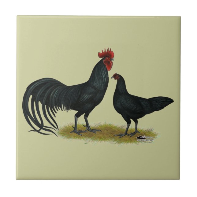 Tomaru Long Crower Chickens Tile (Front)