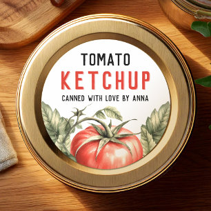 Tomate Ketchup Cantine étiquette aquarelle tomate