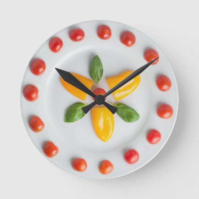 Tomate, poivre et horloge murale de Basil (Recto)