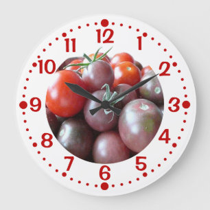 Tomates cerises Cuisine personnalisée Horloge avec