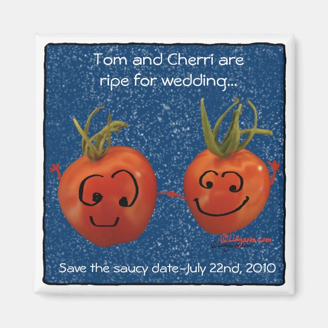 Tomates Mariages Magnet Réservez la date (Devant)
