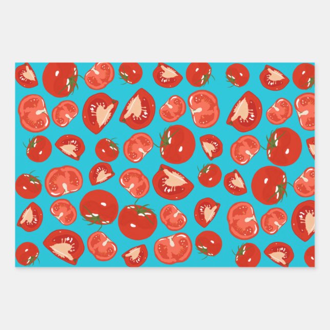 Tomates tirées à la main enveloppant du papier (Devant 3)