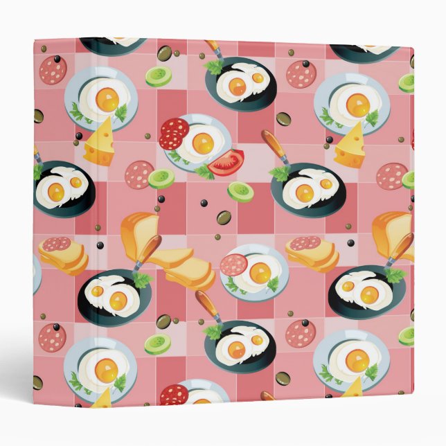 Tomato and Fried Eggs Pattern Binder (Front/Spine)