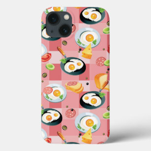 Tomato and Fried Eggs Pattern iPhone 13 Case