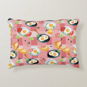 Tomato and Fried Eggs Pattern Decorative Pillow