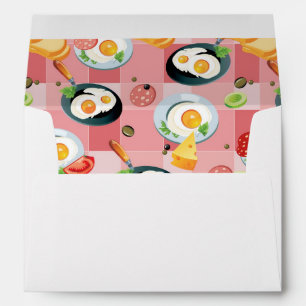 Tomato and Fried Eggs Pattern Envelopes