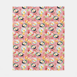Tomato and Fried Eggs Pattern Fleece Blanket