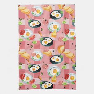 Tomato and Fried Eggs Pattern Kitchen Towel