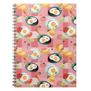 Tomato and Fried Eggs Pattern Notebook