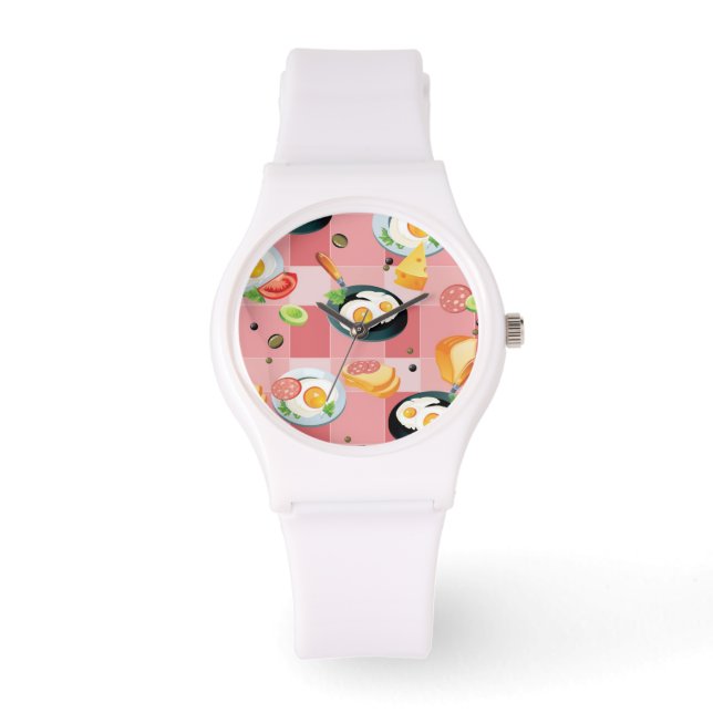Tomato and Fried Eggs Pattern Watch (Front)