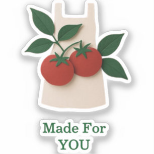 Tomato Apron Sticker — Made For You 