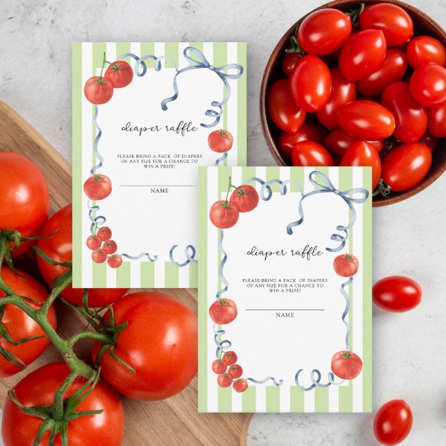 Tomato baby shower - diaper raffle  enclosure card (Creator Uploaded)