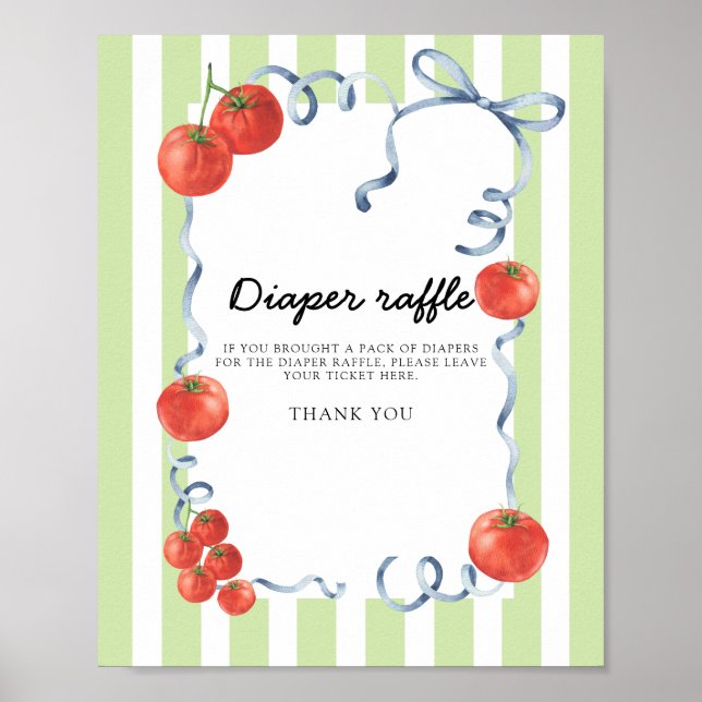 Tomato Baby shower Diaper raffle Poster (Front)