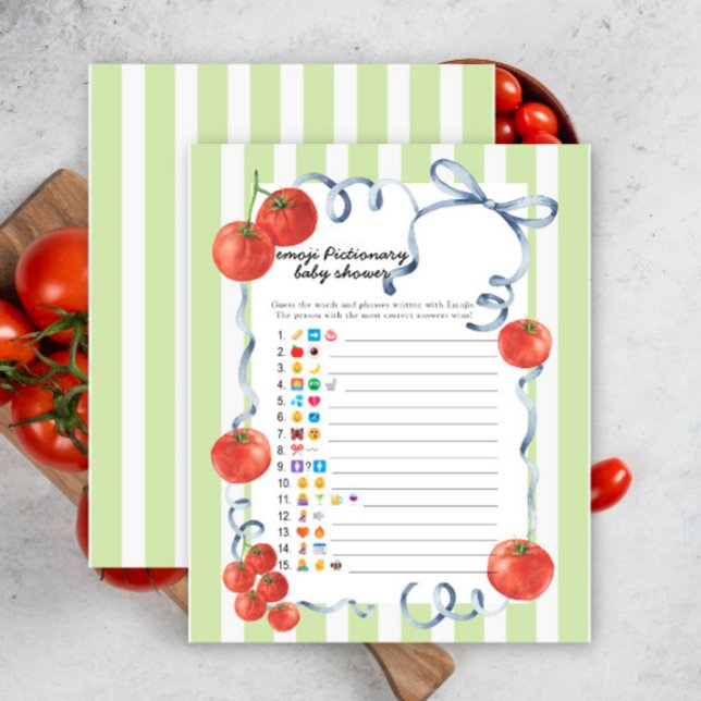 Tomato baby shower - emoji pictionary game (Creator Uploaded)