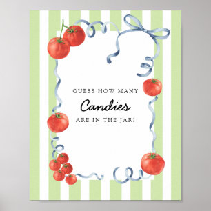 Tomato Baby shower Guess how many candies Poster