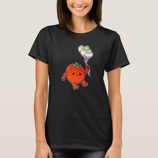 Tomato Balloon Genderfae Pride T-Shirt (Front)