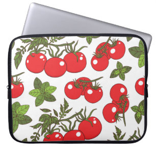 Tomato Basil Seamless Kitchen Pattern Laptop Sleeve