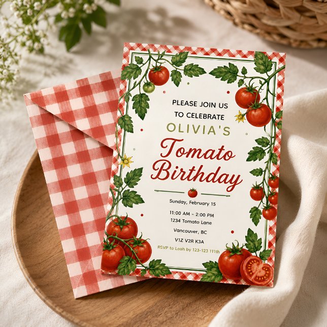 Tomato Birthday Party Invitation (Creator Uploaded)