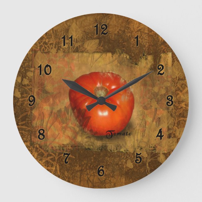 Tomato Botanical Large Clock (Front)