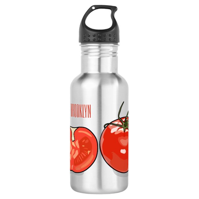 Tomato cartoon illustration  532 ml water bottle (Front)