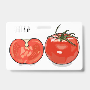 Tomato cartoon illustration badge
