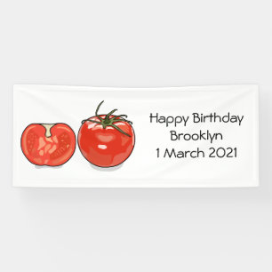 Tomato cartoon illustration banner