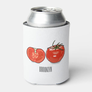 Tomato cartoon illustration  can cooler