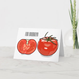 Tomato cartoon illustration card
