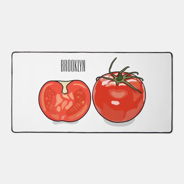 Tomato cartoon illustration  desk mat (Front)