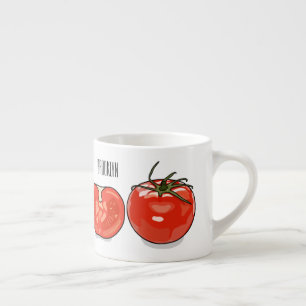 Tomato cartoon illustration espresso cup
