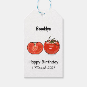 Tomato cartoon illustration gift tags