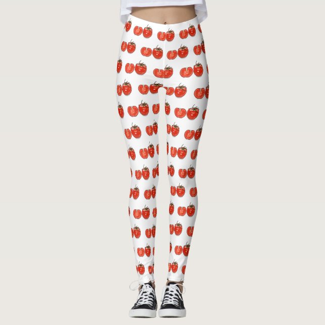 Tomato cartoon illustration  leggings (Front)