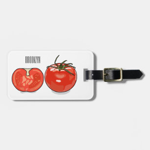 Tomato cartoon illustration luggage tag