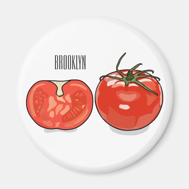 Tomato cartoon illustration  magnet (Front)