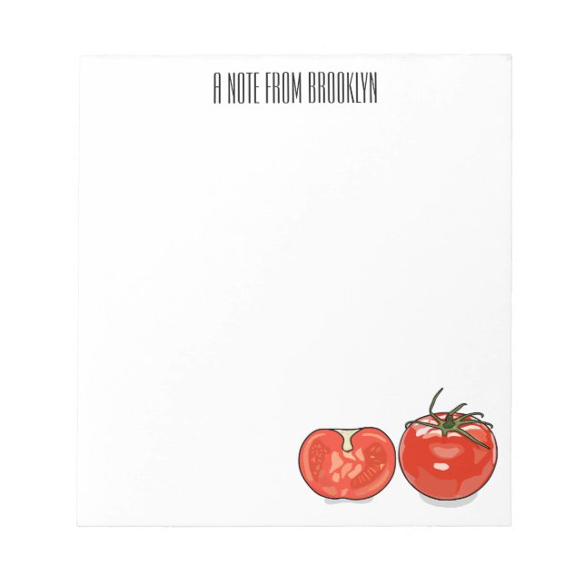 Tomato cartoon illustration  notepad (Front)