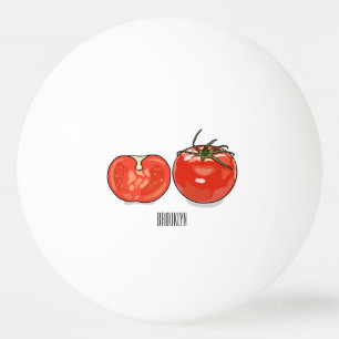 Tomato cartoon illustration ping pong ball