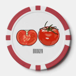 Tomato cartoon illustration poker chips