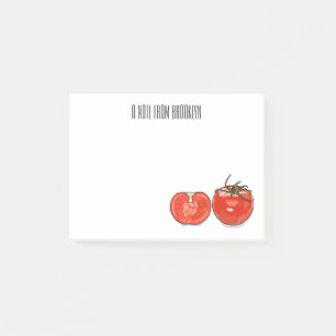 Tomato cartoon illustration post-it notes