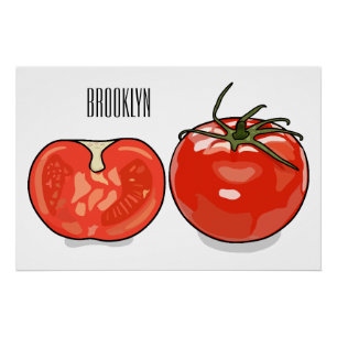 Tomato cartoon illustration  poster