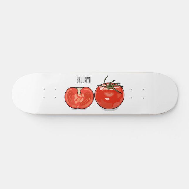 Tomato cartoon illustration  skateboard (Horz)
