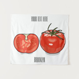 Tomato cartoon illustration tapestry