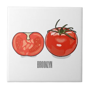 Tomato cartoon illustration tile