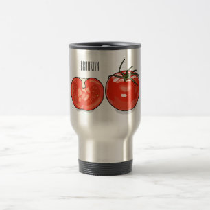 Tomato cartoon illustration  travel mug