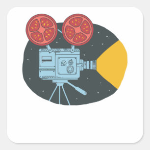 Tomato Cinema Square Sticker