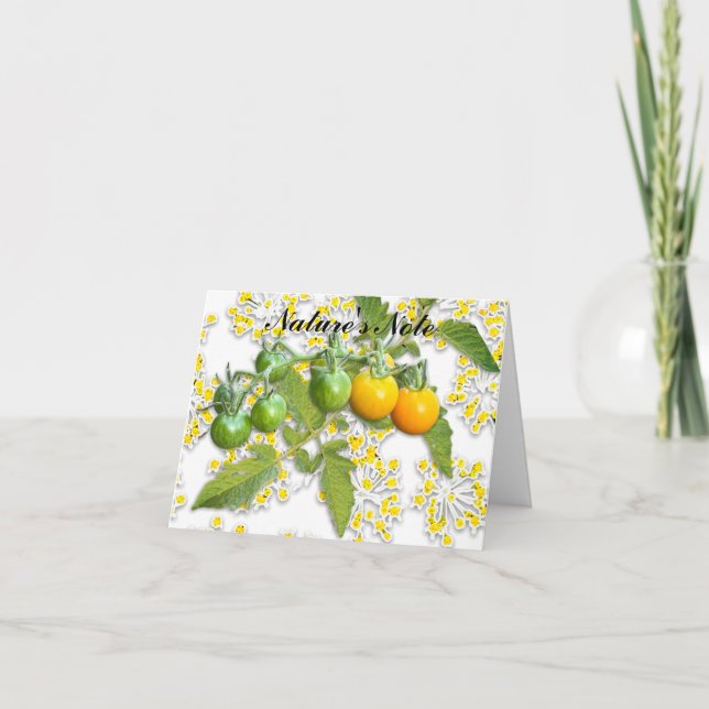 TOMATO DILL FLOWER PHOTO NOTE CARD (Front)
