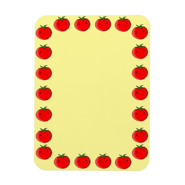 Tomato Drawing Border Blank Custom Text Magnet (Vertical)