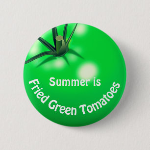 Tomato fried green tomatoes cute summer 2 inch round button