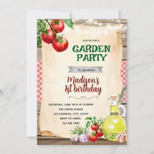 Tomato Garden Party Invitation