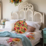 Tomato Girl Aesthetic Vintage Vegetable Gold Rose Round Pillow<br><div class="desc">If you’re living your best Tomato Girl life,  then these vintage vegetable print pillows are perfect for your leisurely lifestyle! With a chic rose and tomato pattern these pillows are cozy cute and chic.</div>